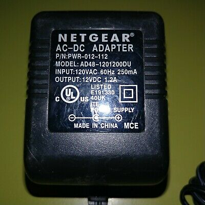 NEW NETGEAR AD48-1201200DU PWR-012-112 12VDC 1.2A AC Adapter Power Supply